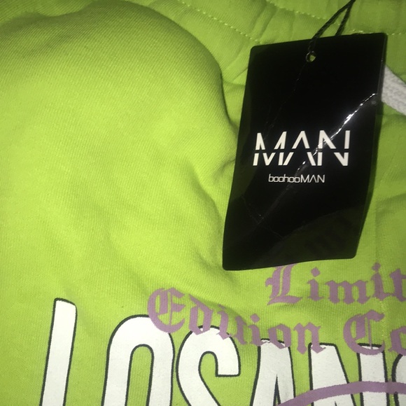 BooHooMAN Neon Green Shorts LA - Picture 9 of 11
